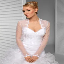 Maniche lunghe Tulle Volant Bianco Avorio Avvolgimenti da sposa Giacche Bolero da sposa Scialli312m