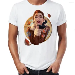 Herren-T-Shirts Lara Croft Tomb Raider Artsy Awesome Artwork Fashion Funny Hochwertiger Druck Grafik-T-Shirt Baumwolle Rundhals-T-Shirt