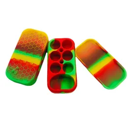 Silicone colorato 50ML Bubbler Bong Fumatori Antiaderente Wasp Stile Contenitori di cera Scatola Contenitore Barattoli Barattolo di stoccaggio Supporto per piattaforme petrolifere Dabber Waterpipe Case DHL