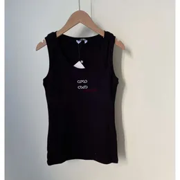 Kvinnors designer stickad t-shirt broderad tank top yogatank topp sporttank