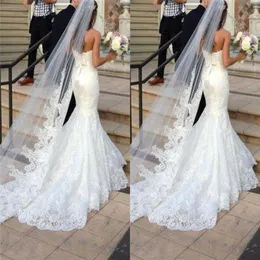 Princess Wedding Veil Long Lace Bridal حجاب واحد طبقة واحدة