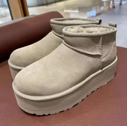 بذور الخردل فائقة الأحذية منصة بوتس أستراليا شتاء الثلج مصمم للنساء الجوارب الفراء الجلود الحقيقية تسمان tazz size 44