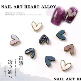 Nail Art Decorations Tszs 10Pcs/Lot Metal Alloy With Crystals Charms Heart Accessoires Rhinestones Drop Delivery Health Beauty Salon Ot7Da
