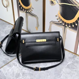 7A Designer Womens Bag Famous Brand Metal Accessories Fashion Leather Black Envelope Handbag