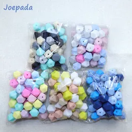 Beißringe Spielzeug Joepada 14mm Hexagon Silikon Perlen 30 Teile/los Für DIY Baby Schnuller Kette BPA FREI Zahnen Beißring Zubehör 230901