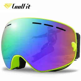 Gogle narciarskie Coolfit podwójne warstwy przeciwpogowe śnieżne szklanki snowboardu okulary śnieżne mężczyźni kobiety na świeżym powietrzu sportowe gogy 230904