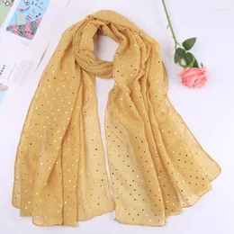 Vêtements ethniques Gold Dot Gltter Hijabs pour femmes musulmanes Shimmer Coton Écharpe Islam Abaya Brillant Châle Wrap Ensembles Foulards