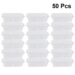 Disposable Take Out Containers 50pcs 5006507001000ml Transparent Fruit Carry Box Salad Meal Food Storage Packing 230901