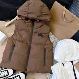 Kızlar Down Veck Yüksek kaliteli tasarımcı kolsuz çıkışlar ceket parka en yeni moda palto dışarılar ile nakış atı sml