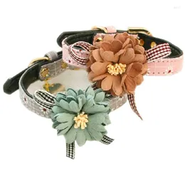 Dog Collars Collar Leash Cute Adorable Suede Daisy Small 3 Size Cat Pet Accessories Collier Pour Chien Perro Coleira