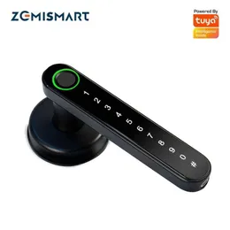 Zamki drzwi Zemismart Tuya Smart Mini Mini -Mandler Lock odcisk palca BLE Inteligentne zabezpieczenia Blokada drzwi Szyfrowanie Smart Life App Passward Unlock HKD230903