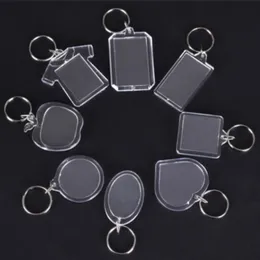 Plastic Acrylic Keychain Empty Shell Transparent Keychain Photo Frame Geometry Keychain