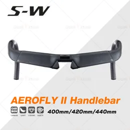 مكونات مقاود الدراجة S-W بيع Aero Fly II Carbon Road Handbar Matte Drop Bar 31.8*400/420/440mm Aluminium STEM 80/90/100/110mm 230904