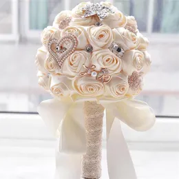 Потрясающие свадебные цветы, белые свадебные букеты для подружек невесты, искусственные розы, свадебный букет, свадебные принадлежности buque de noiva274F