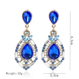 Wedding Accessories Fashion Rhinestone Jewelry Diamond Bridal Earrings In Stock Green Blue wedding Jewellery Sets Earring ZZ