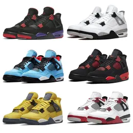Men Women Basketball Shoes Classic 4 Trainers University Blue Tech White Sail White Cement Pure Money Red Thunder Pony Hair Guava ice Flat 4s Outdoor Sports Sneakers