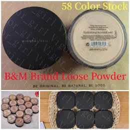 Pó facial da marca BM para menina pó solto facial quente com 58 minerais em pó original / pó de maquiagem de base fosca com caixa de varejo Transporte rápido Dropshipping