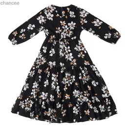 Basic Casual Dresses Child Muslim Abaya Floral Print Kids Girls Long Maxi Dress Turkey Arab Kaftan Islamic Party Holiday Gown Dubai Robe Jilbab 2-12Y LST230904