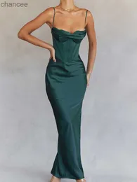 Abiti casual di base Abito per invitati a un matrimonio Donna 2023 Abito lungo aderente in raso Abito lungo con cinturino per spaghetti Abiti da sera sexy da ballo con guanti Viola LST230904