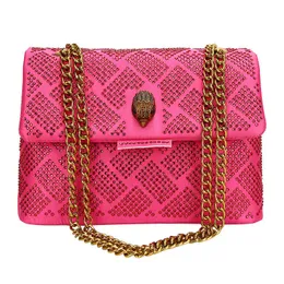Модная дизайнерская сумка с головой орла и бриллиантами для женщин, ранняя осень, текстурная цепочка, маленькая квадратная сумка на плечо, модная диагональная женская сумка 230904