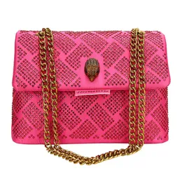 Borsa trendy con testa d'aquila e diamante per le donne Borsa a tracolla quadrata piccola con catena a trama di inizio autunno. Borsa da donna diagonale a cavalcioni di moda 230904