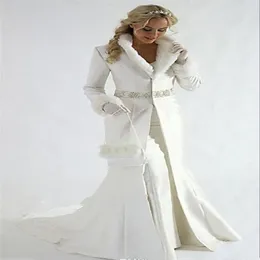Generous Long Sleeves Bridal Coats Beaded Sequins Sash stain Formal Party Cloak long bride coats Faux Fur Warm bridal Bolero Jacke262f