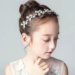 Beleza prata flores meninas peças de cabeça flor meninas peças de cabeça meninas headbands menina casamento tiara coroa275l