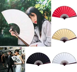 10/13 inch Folding Fan Hand Silk Cloth DIY Chinese Folding Fan Wooden Bamboo Antiquity Folding Fan DIY Calligraphy Painting Y1123 LL