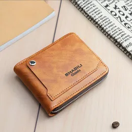 Wallets 2023 Men's Short Purse Classic Outside Draw Card Fashion Student Wallet Multi-functional Large Capacity Small Bag