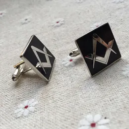 Cuff Links Masonic Square and Compass without G Black Lodge Cufflinks for the Freemason Masonry Sleeve Buttons Masons Cuff Link Metal Craft 230904