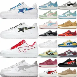 2024 Sta Low Männer Frauen Freizeitschuhe Designer Nigo Baden Apes Herren Sneaker Grau Schwarz Lackleder Grün Weiß ABC Camo Blau Rosa Wildleder Damen Sneaker SIKP