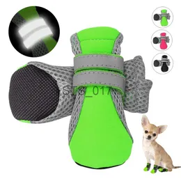 Hundebekleidung, 4 Stück, reflektierende Hundeschuhe, rutschfeste, wasserdichte Stiefel, atmungsaktive Regenbekleidung, Pfotenschutz, Outdoor-Socken für kleine, mittelgroße Hunde x0904