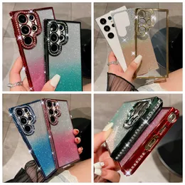 Luxury Bling Diamond Cases For Iphone 15 Plus 14 Pro Max 13 12 11 X XR XS MAX 8 7 Glitter Chromed Gradient Fine Hole Soft TPU Rhinestone Crystal Mobile Phone Back Cover