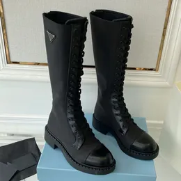 Tasarımcı Naylon Kadın Çizme Diz Deri Yüksek Topuklu Ayakkabı Savaşı Beyaz Kovboy Chelsea Boot Boyutu 35-40