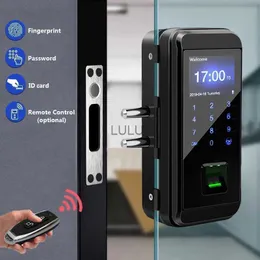 Door Locks Biometric Fingerprint Lock With Time Attendance System Glass Office Electric Smart Card HKD230904