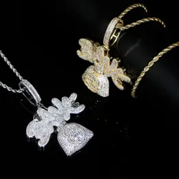 5A CZ Hip Hop Iced Out Dollar Money Bag Charm Pendant