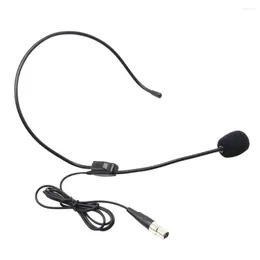 Microfones Mini Microfone Profissional Sem Fio Headworn Headset com cabo de 1 m para transmissor montado na cintura