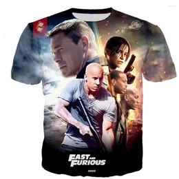 Men's T-skjortor Summer Fast the Furious Men 3D Printed T-Shirts Women Overdimased Tops Fashion Kids Casual T-shirt Harajuku Streetwear Tees