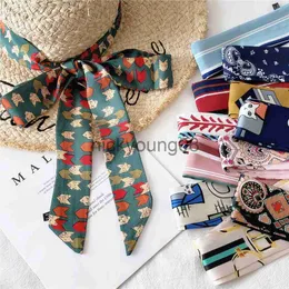 Pendant Scarves Japanese Scarf Striped Animal Printing Narrow Small Long Satin Women's Silk Neck Scarves Spring Summer Dress Belt Hat Ribbon Tie x0904