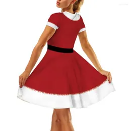 Vestidos casuais natal cosplay vestido de férias natal para mulheres festivo a-line mini com estampas temáticas soltas