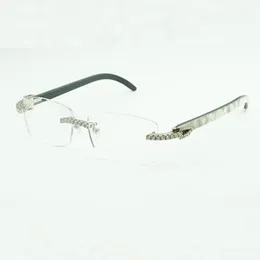 Moissanit Diamond Luxury Fashion Buffs Brille 3524015 Natürliche schwarze gemischte Büffelklare Brillengläser Kostenloser Versand