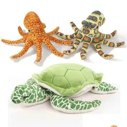 PC CM Simation Octopus Sea Turtle Cuddles fyllda mjuka djur Marine Life Dolls Creative Xmas Gift for Kids J220704 Drop Delivery DHI1P