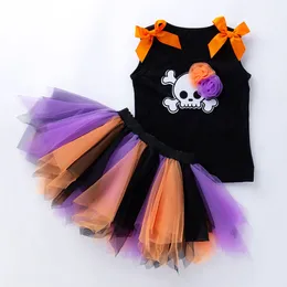 Kläderuppsättningar i 1-5 år Spädbarnsflickor TopSkirt klänning 2 PCS Barnkläder Casual Halloween Baby Girls Cute Outfit Set 230901