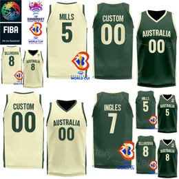 プリント2023ワールドカップバスケットボールオーストラリアジャージーナショナルチーム6ジョシュグリーン2マティスティブル26デュオップルースベンシモンズ25 6アンドリューボグート8マシューデラベドバ