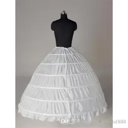 Günstige weiße 6 HOOP-Röcke unter Hochzeitskleid, Ballkleider, Krinoline-Petticoats, Braut- und Hochzeitszubehör, vestido305Z