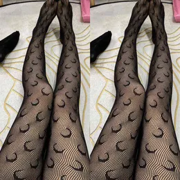 Spring Summer Fishnet Letter Tights Transparent Tights Fashion Moon Pattern Thin Pantyhose Plus size Sexy Panty Collant Y1130237o