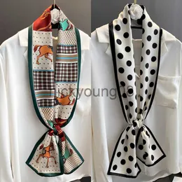 Wisieant szaliki kobiety luksusowy koni drukowany jedwabny szalik projektant cienki długi jedwabny szalik gole