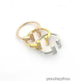 Rings for Jewelry Double t Shell Between the Diamond Ring Couple Foreign Trade Models Smile Set