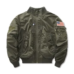 QNPQYX NEW BOMBER JACKETS MEN防水パイロット野球コート男性軍隊空軍スタンドカラー大きなポケット因果ジャケット秋の春