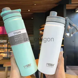 Termoser 750 ml Tyeso Thermo Bottle Drinking Thermal Water Doublelayer Isolering Luft upp dricka heta termosgåvor för män sportflaska x0904